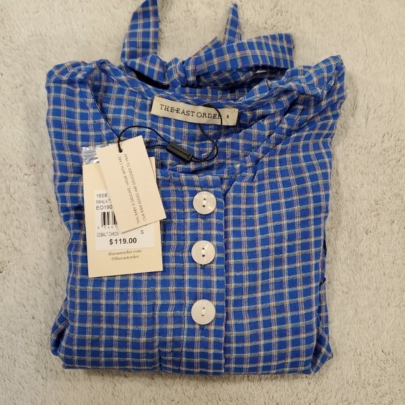 The East Order NWT Mahlia Top Cobalt Check Small - Picture 5 of 9